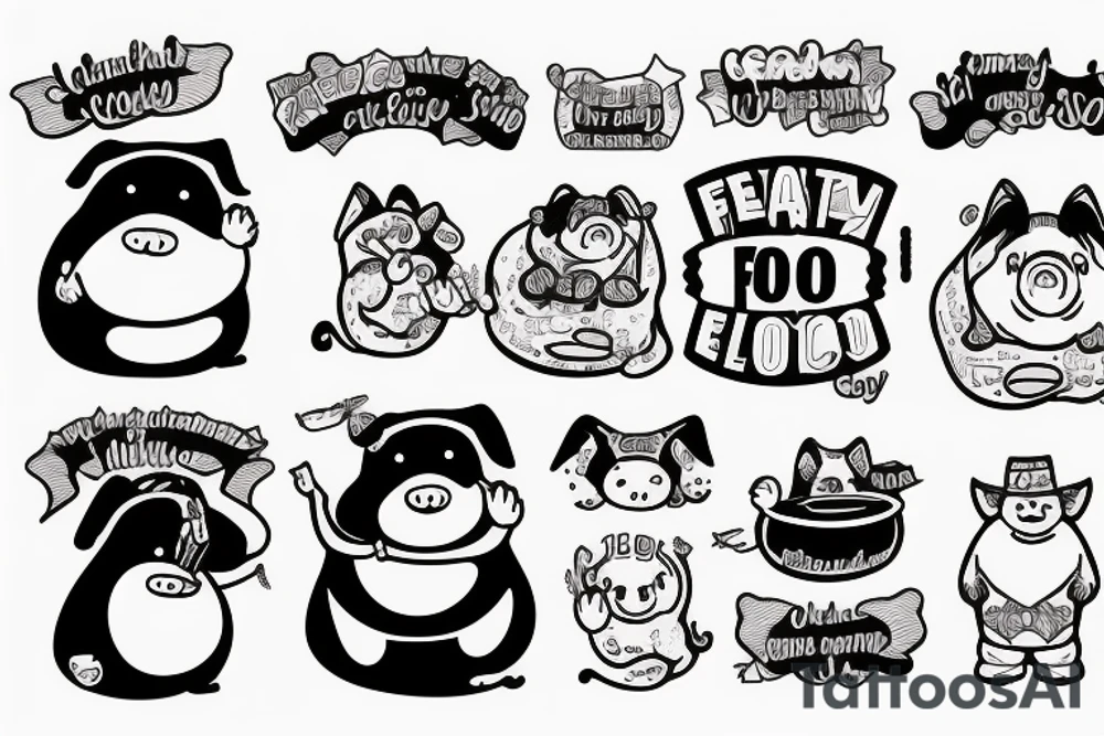 A fat pig with the text "Fat-so" tattoo idea