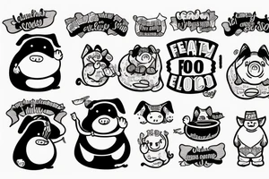A fat pig with the text "Fat-so" tattoo idea
