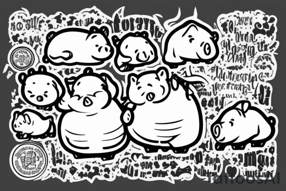 A fat pig with the text "Fat-so" tattoo idea