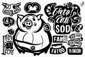 A fat pig with the text "Fat-so" tattoo idea