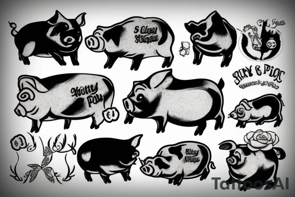 A fat pig tattoo idea