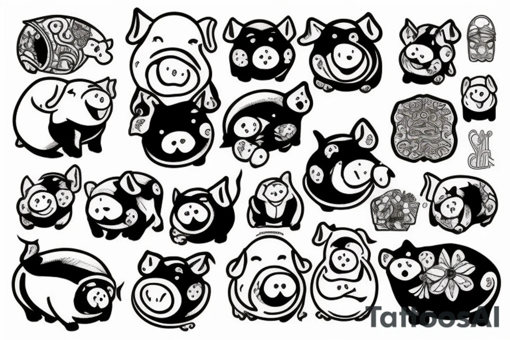 A fat pig tattoo idea