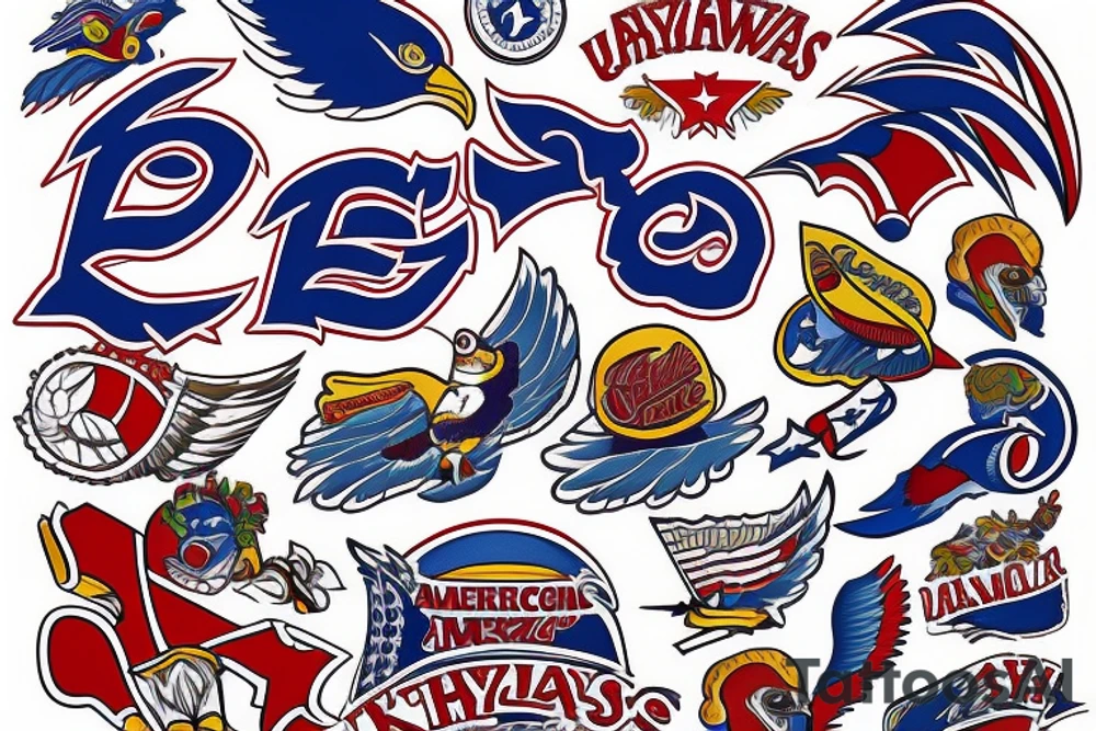 American traditional jayhawk mascot tattoo idea
