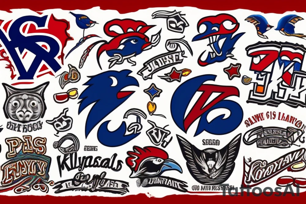 American traditional jayhawk mascot tattoo idea