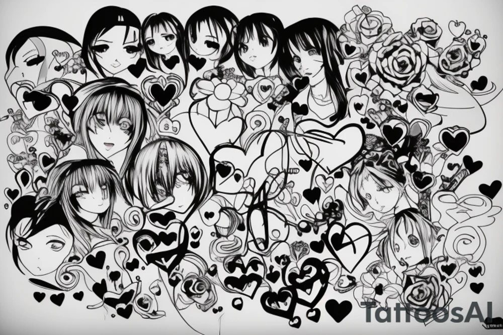 11.05.2007 with a heart and anime sign and the name Ashley tattoo idea