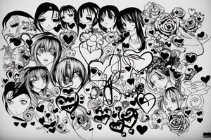 11.05.2007 with a heart and anime sign and the name Ashley tattoo idea