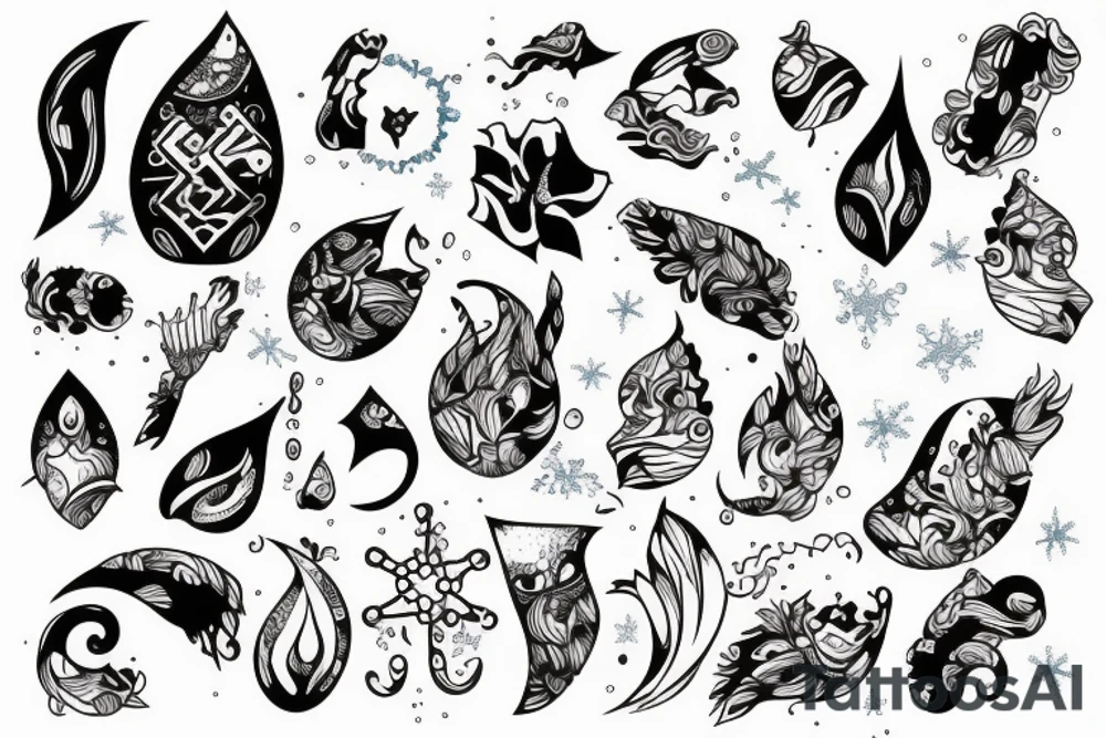 Very cold in water tattoo idea