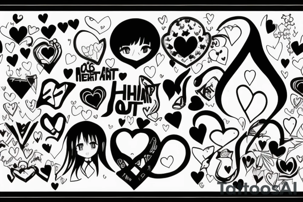 11.05.2007 with a heart and anime sign and a A tattoo idea