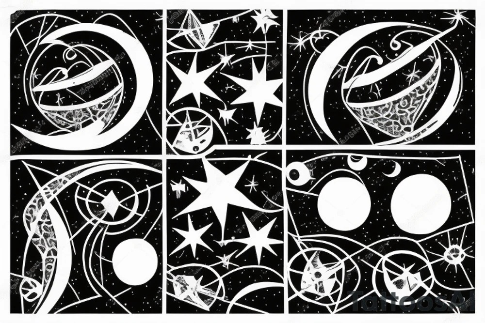 Gemini constellation, 6pm, Waxing Crescent moon, 9 june 2005,21.2623° N, 81.6748° E tattoo idea