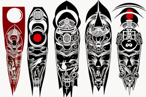 Red sun samurai 
mafia devil design dragon tattoo idea