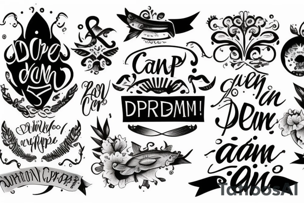 the word "carpe diem" tattoo idea