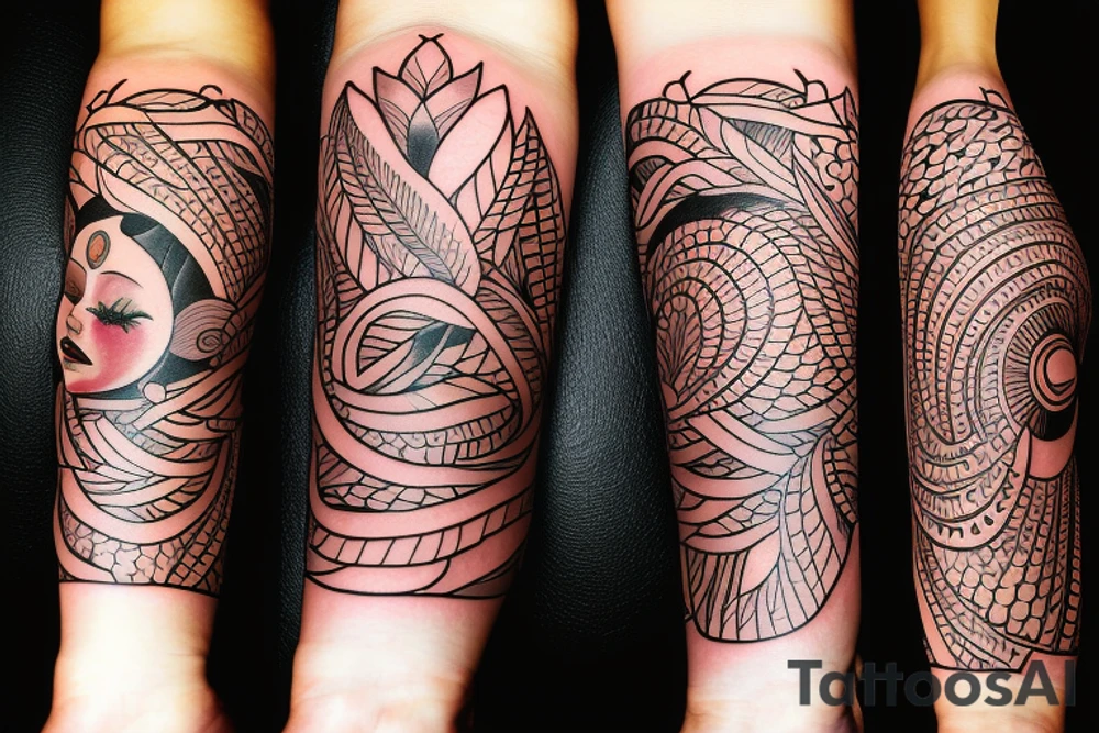 tattoo for a female on the forearm, boha style tattoo idea