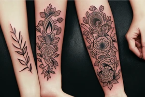 tattoo for a female on the forearm, boha style tattoo idea