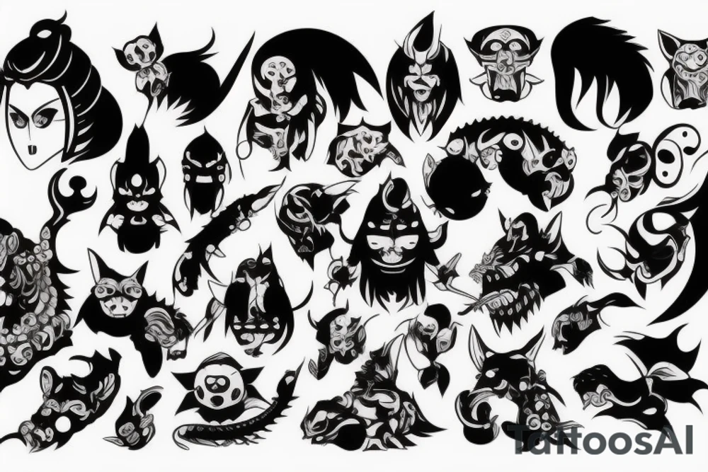 oni techno tattoo idea