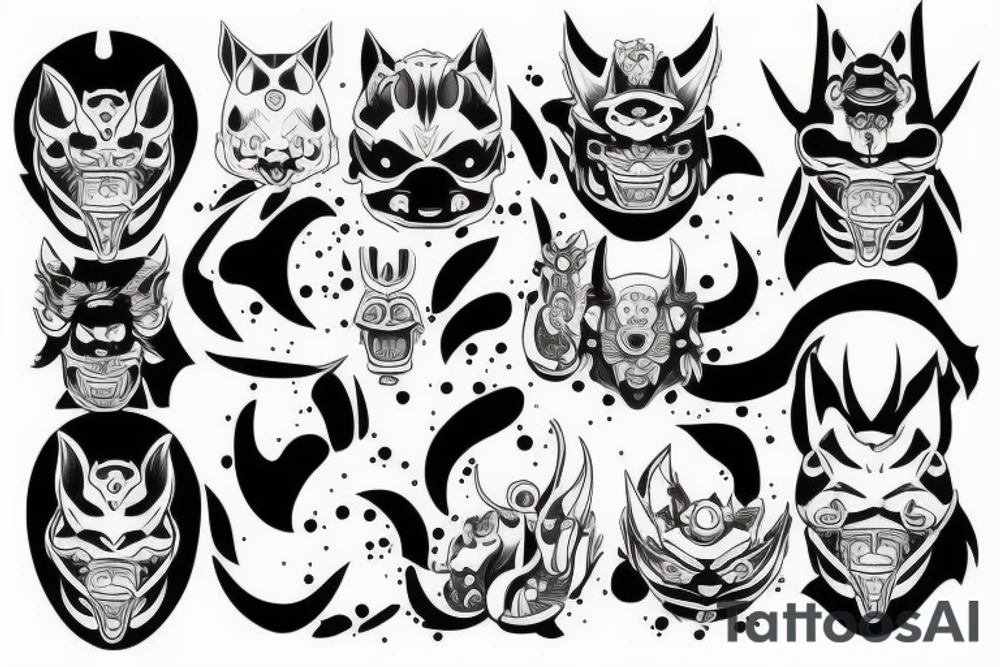oni techno tattoo idea