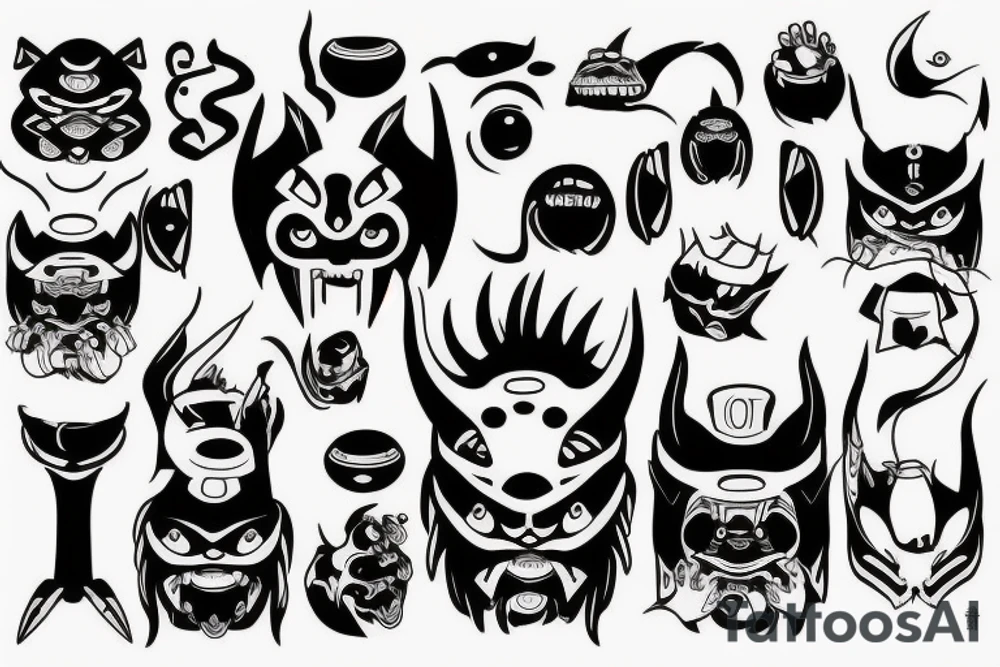 oni techno tattoo idea