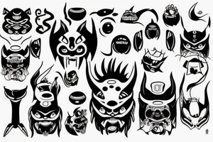 oni techno tattoo idea
