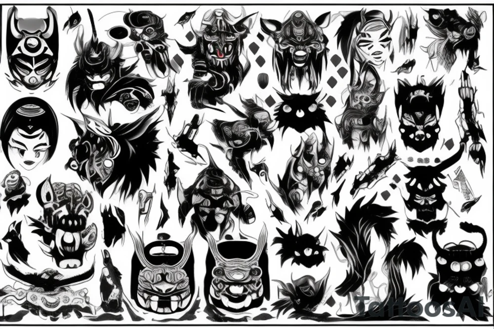 oni techno tattoo idea
