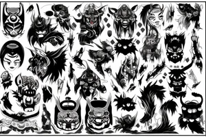 oni techno tattoo idea