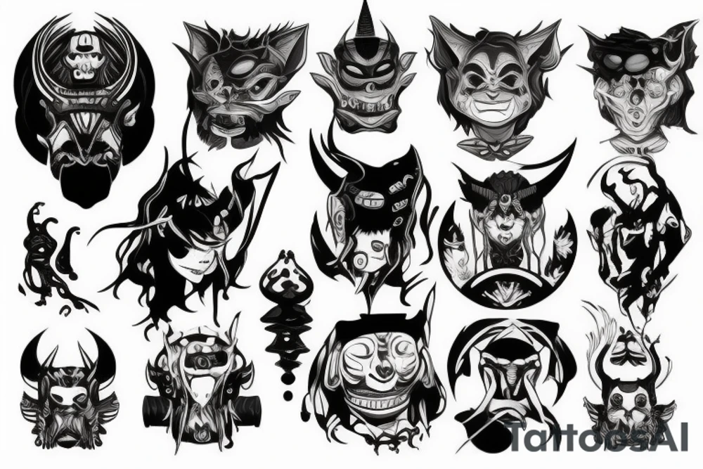 oni techno tattoo idea