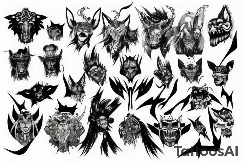 oni techno tattoo idea