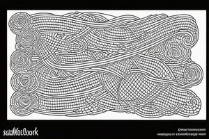 A neck tattoo of overlapping or interwoven lines, representing the way that words can intertwine and build on each other to create meaning. tattoo idea