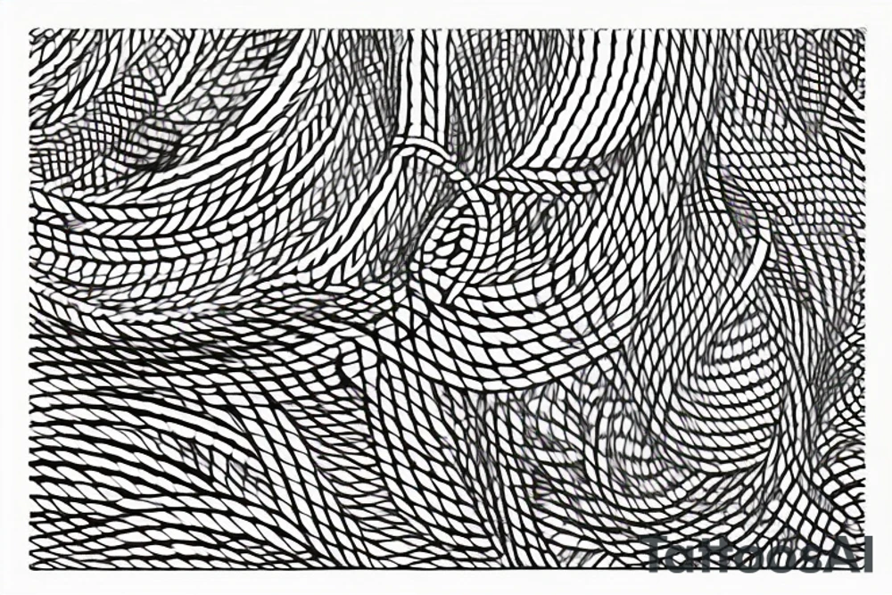 A neck tattoo of overlapping or interwoven lines, representing the way that words can intertwine and build on each other to create meaning. tattoo idea