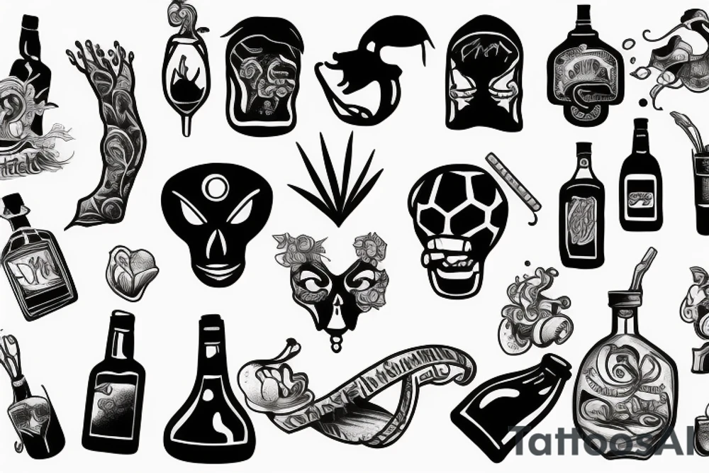 Sin alcohol tattoo idea