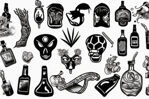Sin alcohol tattoo idea