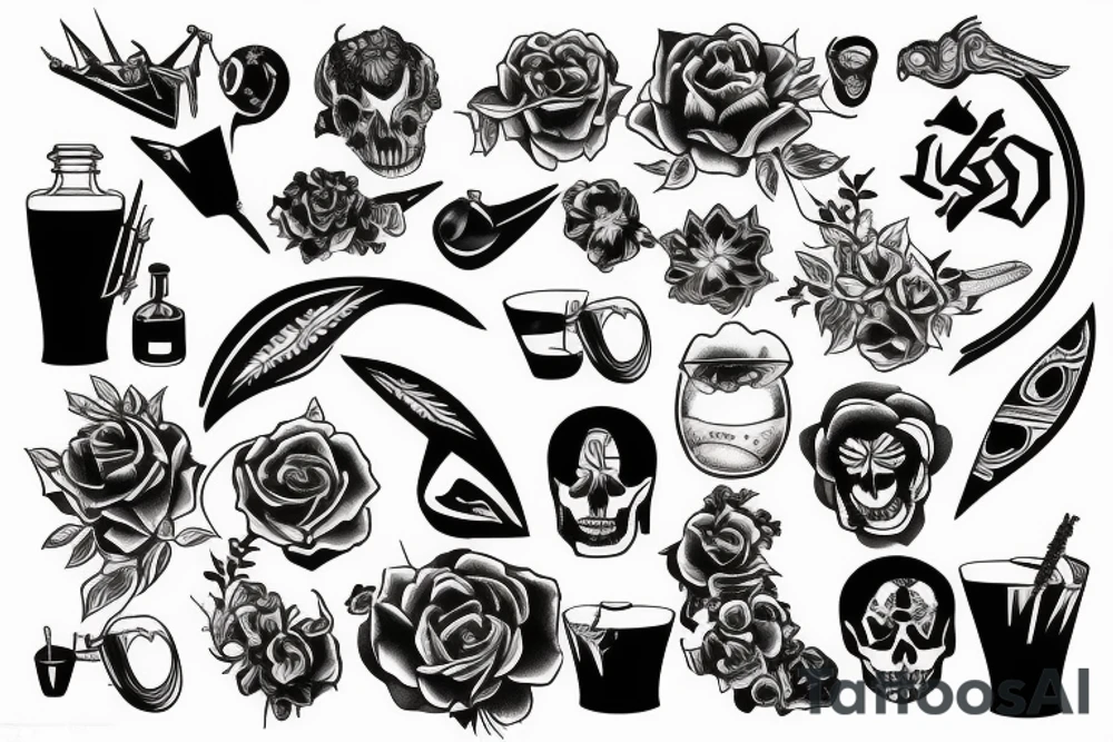 Sin alcohol tattoo idea