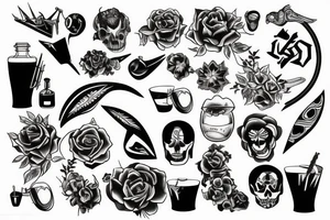Sin alcohol tattoo idea