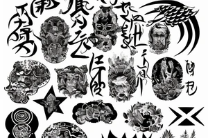 Subliminal message about god, Japanese tattoo idea