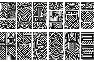 Tribal pattern with hearts and ladders tattoo idea