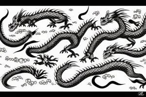dragon with thunders tattoo idea