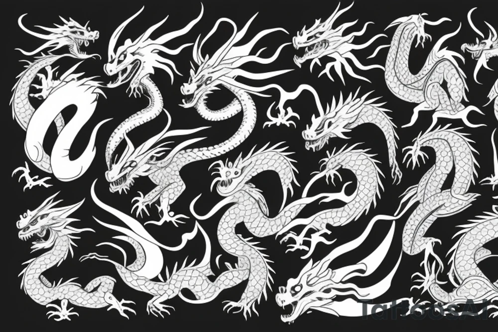 dragon with thunders tattoo idea