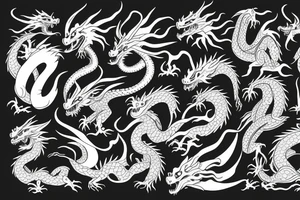 dragon with thunders tattoo idea