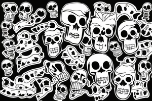 clouds and skulls tattoo idea