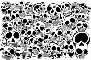 clouds and skulls tattoo idea