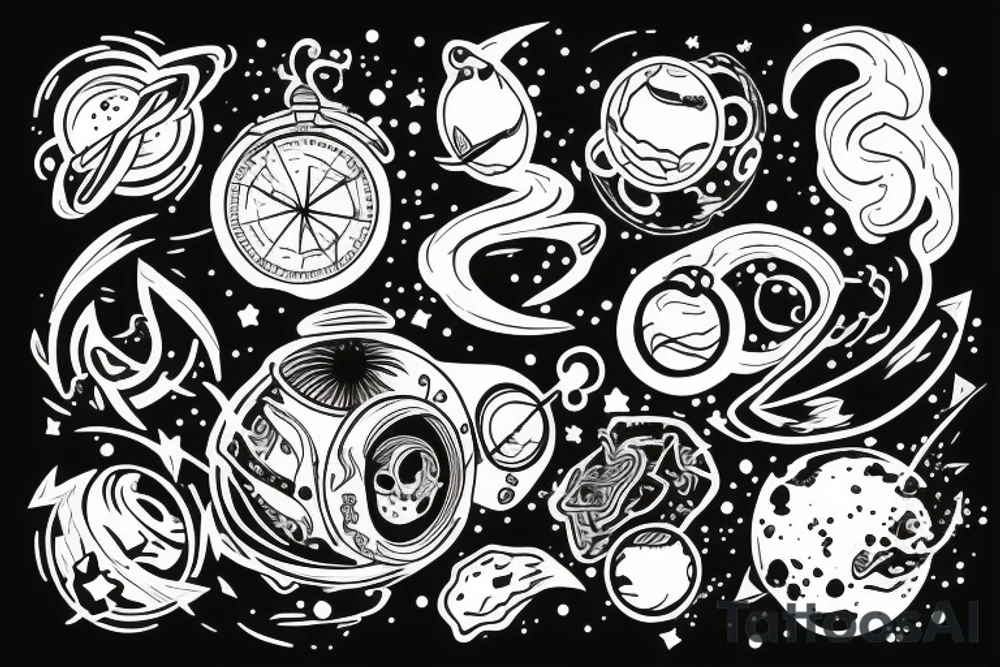 Aries traveling through space and time tattoo idea