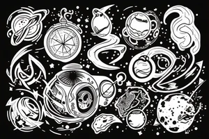 Aries traveling through space and time tattoo idea