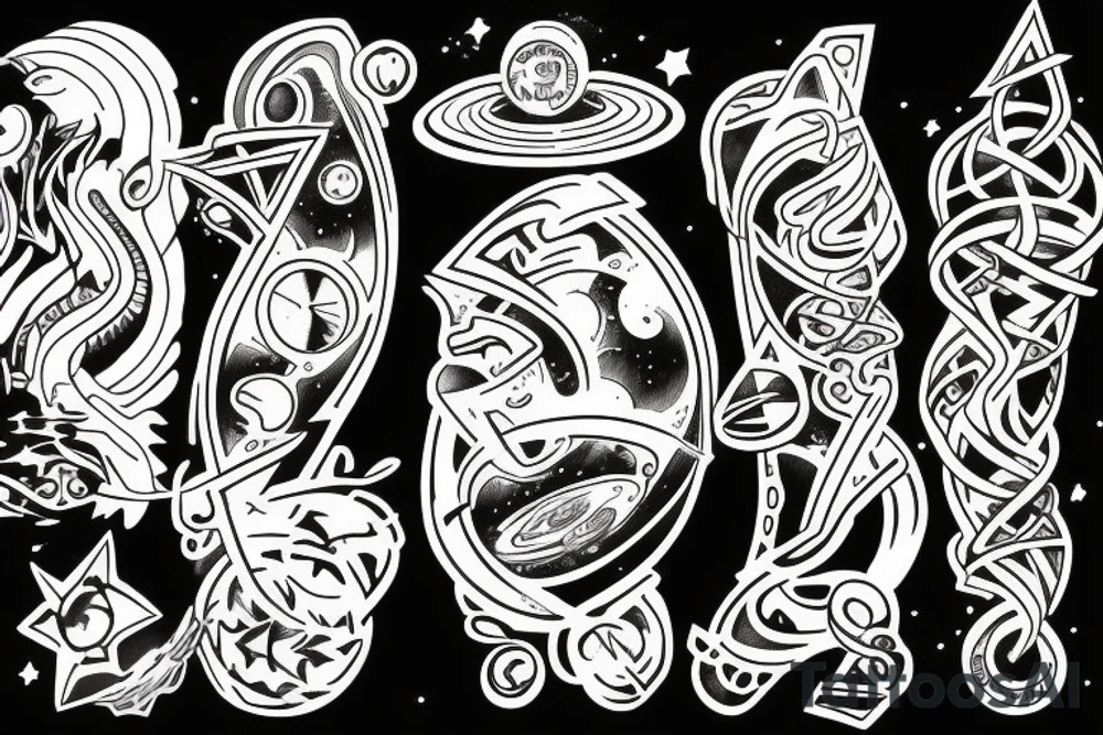 Aries traveling through space and time tattoo idea