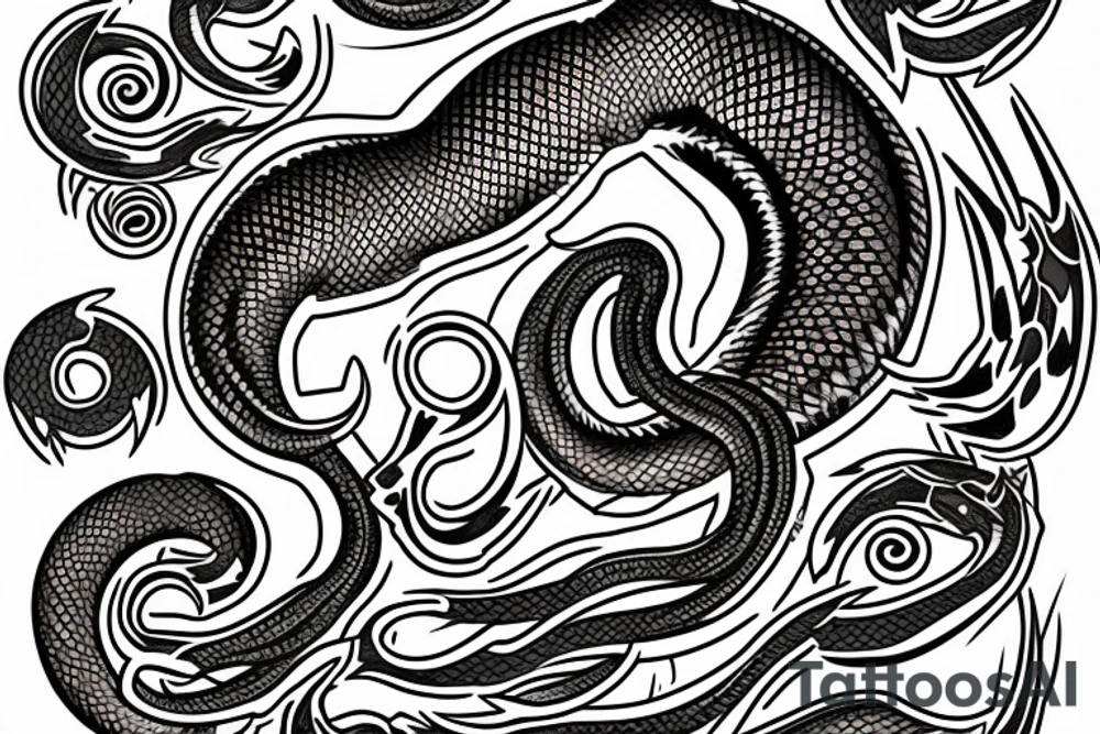 American Traditional style ball python with the name Jayson tattoo idea