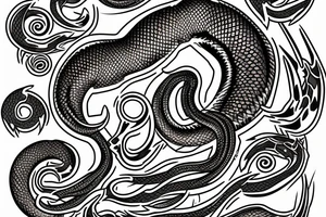 American Traditional style ball python with the name Jayson tattoo idea