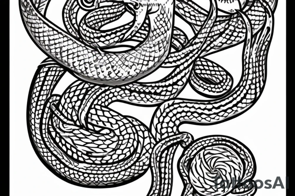 American Traditional style ball python with the name Jayson tattoo idea