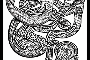 American Traditional style ball python with the name Jayson tattoo idea