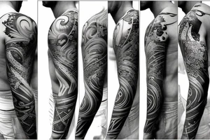 Half sleeve with a design of greek gods tattoo idea