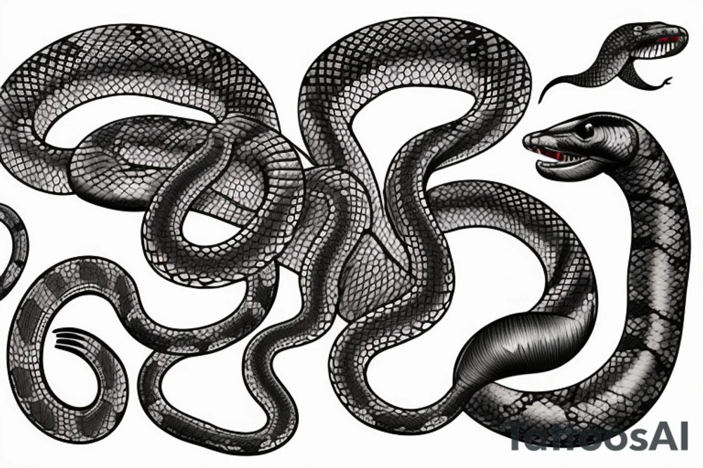 American Traditional style ball python with the name Jayson tattoo idea