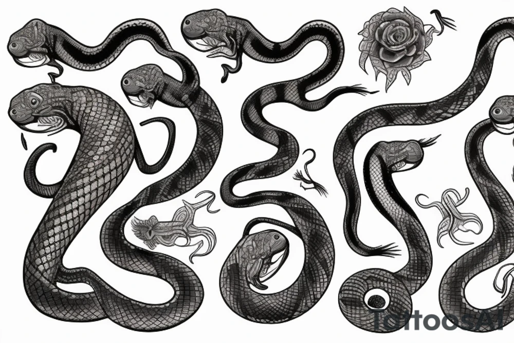 American Traditional style ball python with the name Jayson tattoo idea