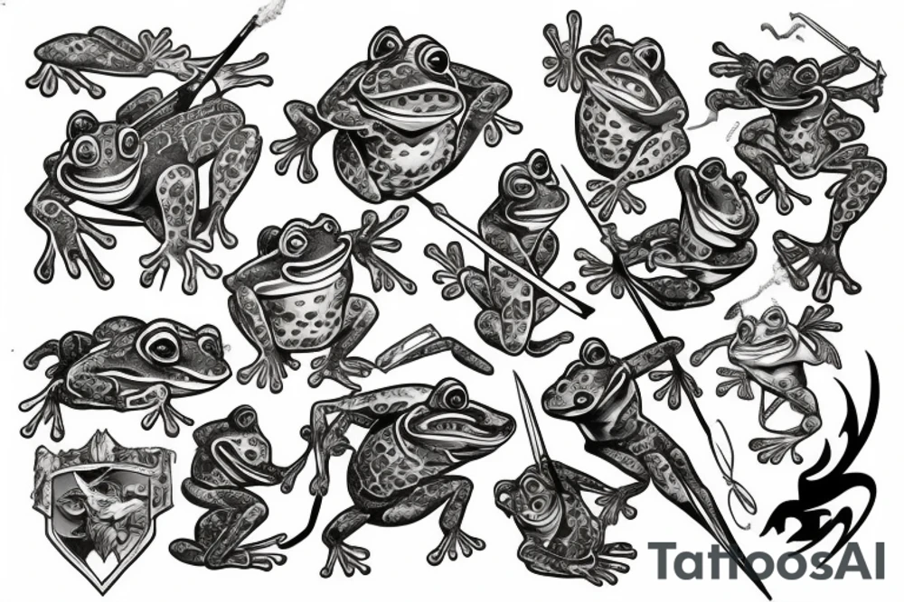 Frog in Knight armor tattoo idea