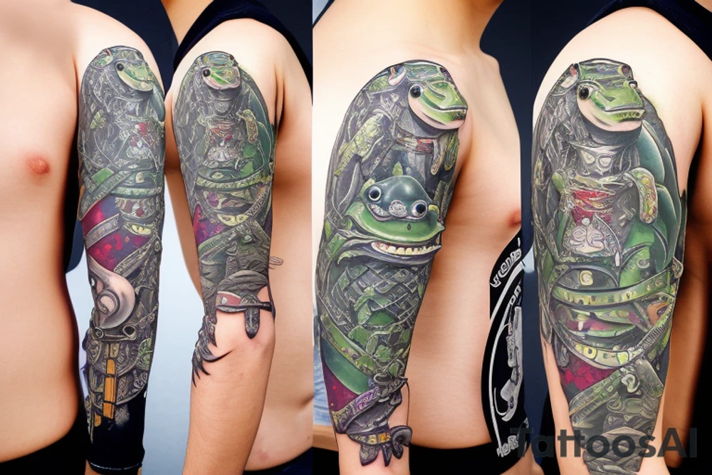 Frog in Knight armor tattoo idea